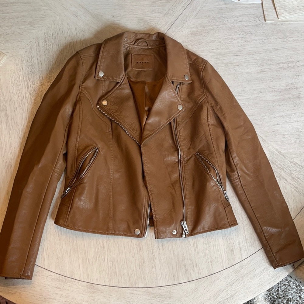 Tan leather jacket